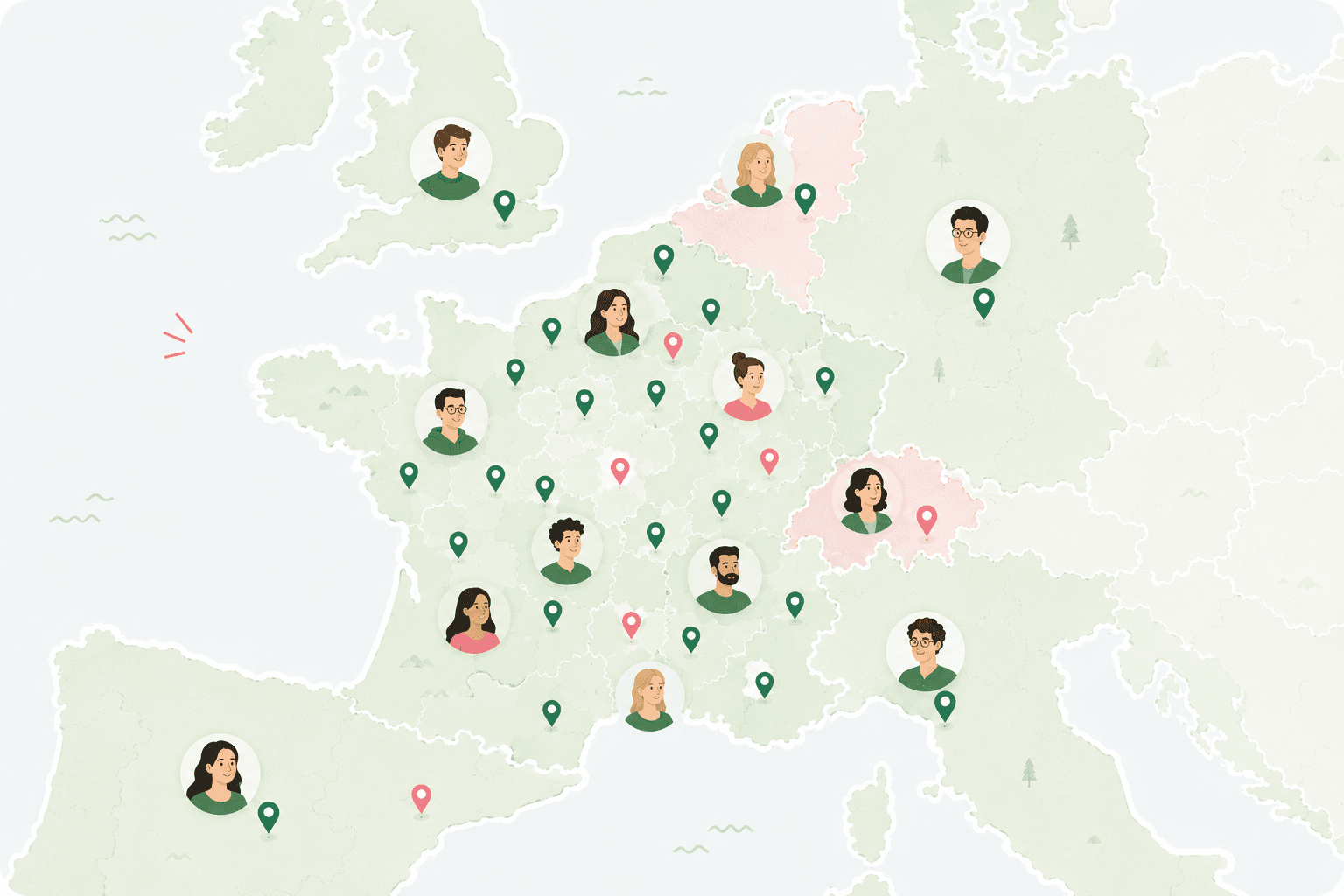 Carte du réseau des ambassadeurs The Good Boss en Europe